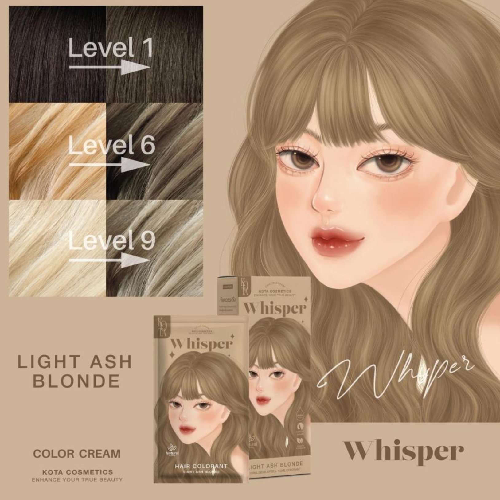 kota cosmetics hair colour light ash blonde